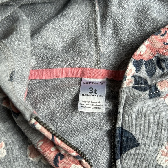 Carter’s Zip-up Hoodie - 3T - Picture 2 of 3